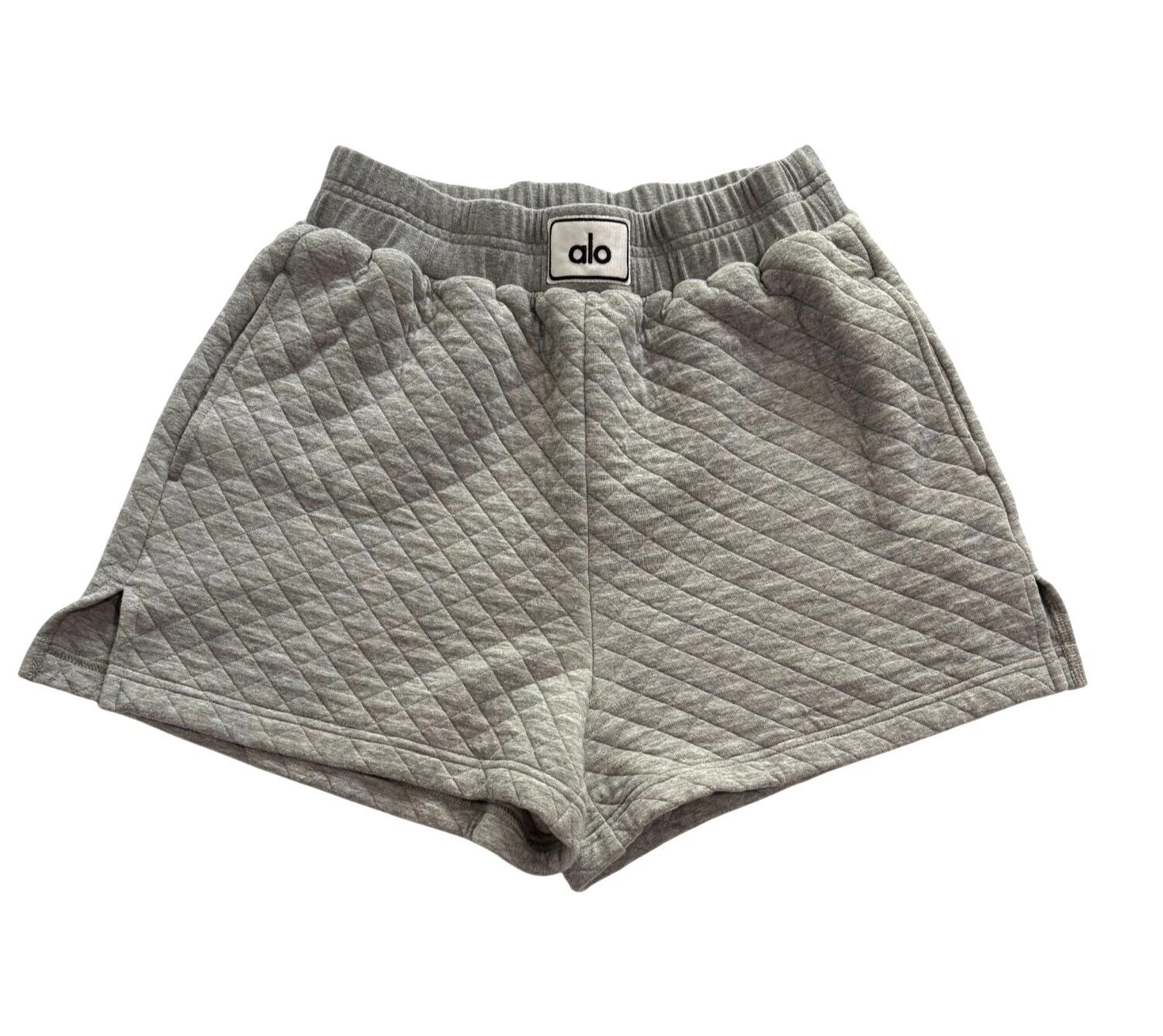 alo-yoga quilted arena boxing athletic heather shorts