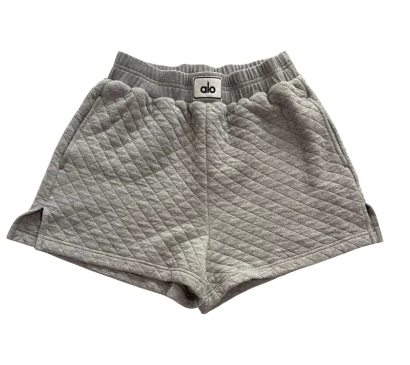 alo-yoga quilted arena boxing athletic heather shorts