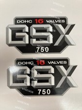 GSX750, Side panel badges, decals, stickers x2. (RED)