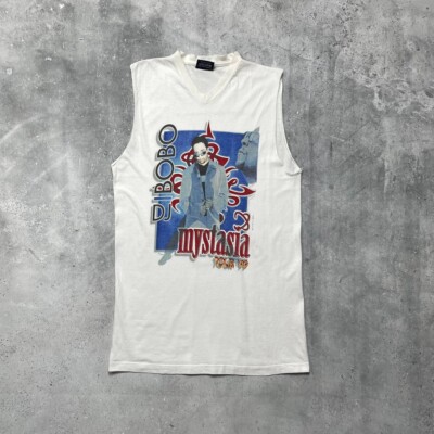 Vintage 1999 DJ BOBO Mystasia Tour Sleeveless V-Neck T Shirt White Size L