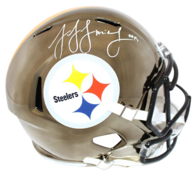 JuJu Smith-Schuster Signed Pittsburgh Steelers Chrome Replica Helmet BAS  24107