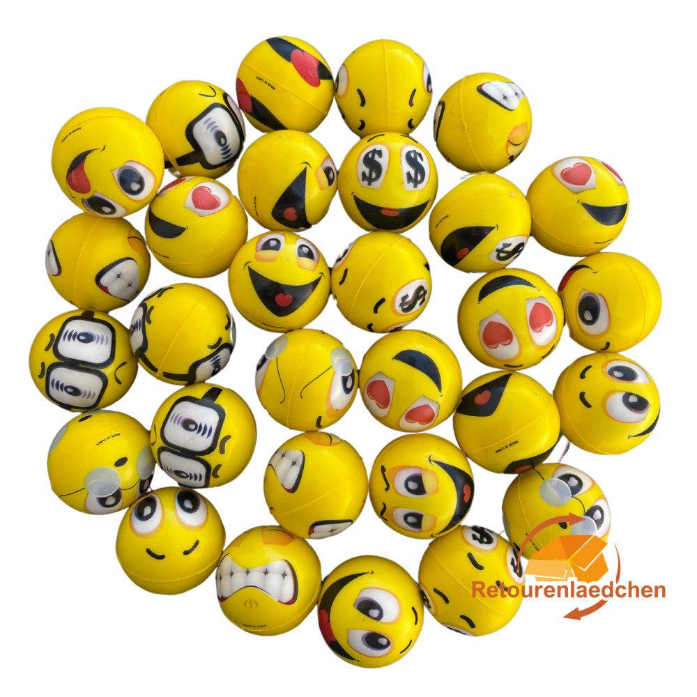 30 Stück Antistressball für Kinder Erwachsene Lächeln Gesicht Stress Bälle 1,6 Z