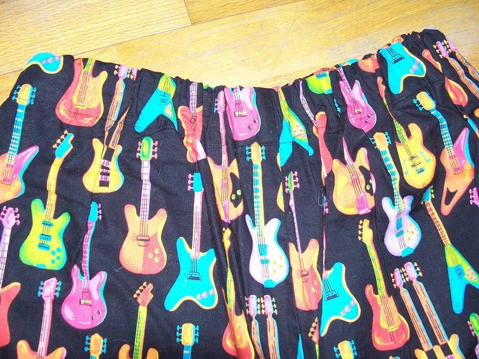 Hand Made 'guitar' scrub pants, SM, SUPER cute! - Image 4 of 4