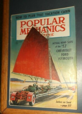 POPULAR MECHANICS MAGAZINE JAN 1957 ROAD TESTS 57 CHEVROLET FORD PLYMOUTH