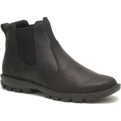 Cat Herren Excursion Chelsea Stiefel Vollnarbenleder in Schwarz Größe 7-12