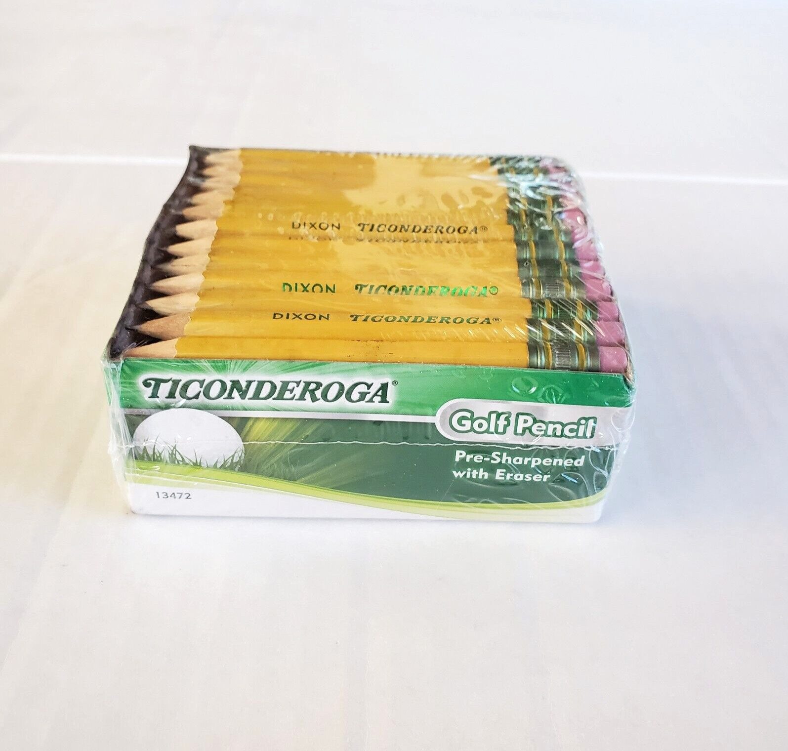Ticonderoga Woodcase Golf Pencil, HB #2, Yellow Barrel, 72 Count (DIX13472) NEW