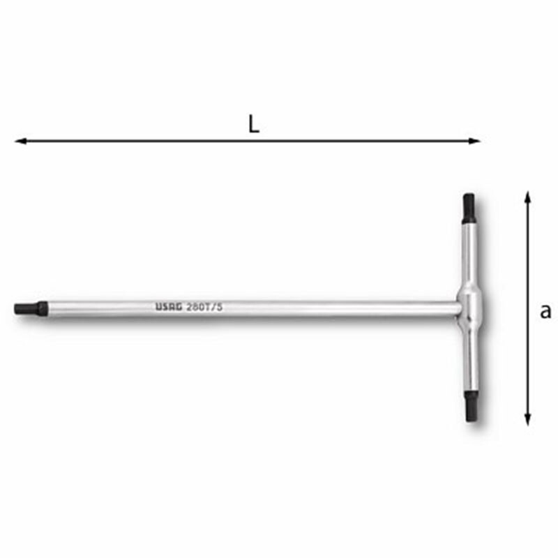 USAG 280 T 3mm Chiave Esagonale a T Professionale - Massima Leva