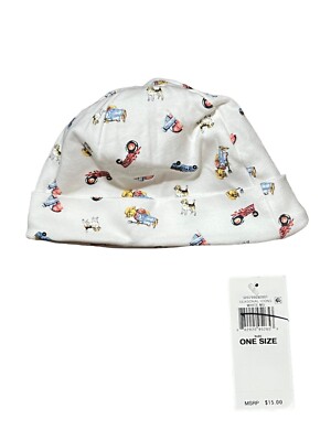 POLO RALPH LAUREN Polo Teddy on the Farm Baby Cap in White (One Size)