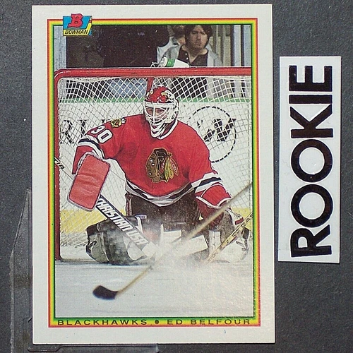 ED BELFOUR  RC  1990-91  Bowman  #7  ROOKIE  Chicago BLackhawks