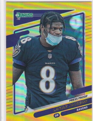 LAMAR JACKSON Baltimore Ravens Football Card 2021 DONRUSS GOLD PRESS PROOF RARE! | eBay LAMAR JACKSON Baltimore Ravens Football Card 2021 DONRUSS GOLD PRESS PROOF RARE! | eBay