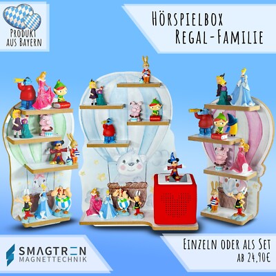 Regal für die Toniebox und Tonie Figuren Motiv Ballon-Familie Kinderspielzeug