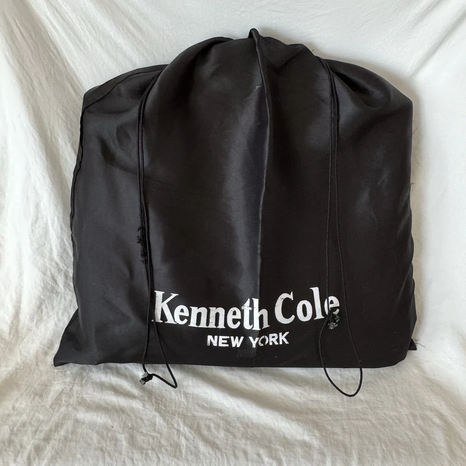 Kenneth Cole Cuero Marrón con Borde Blanco Bolso Mensajero Asa y Correa Oficina de Trabajo Foto 4 de 4