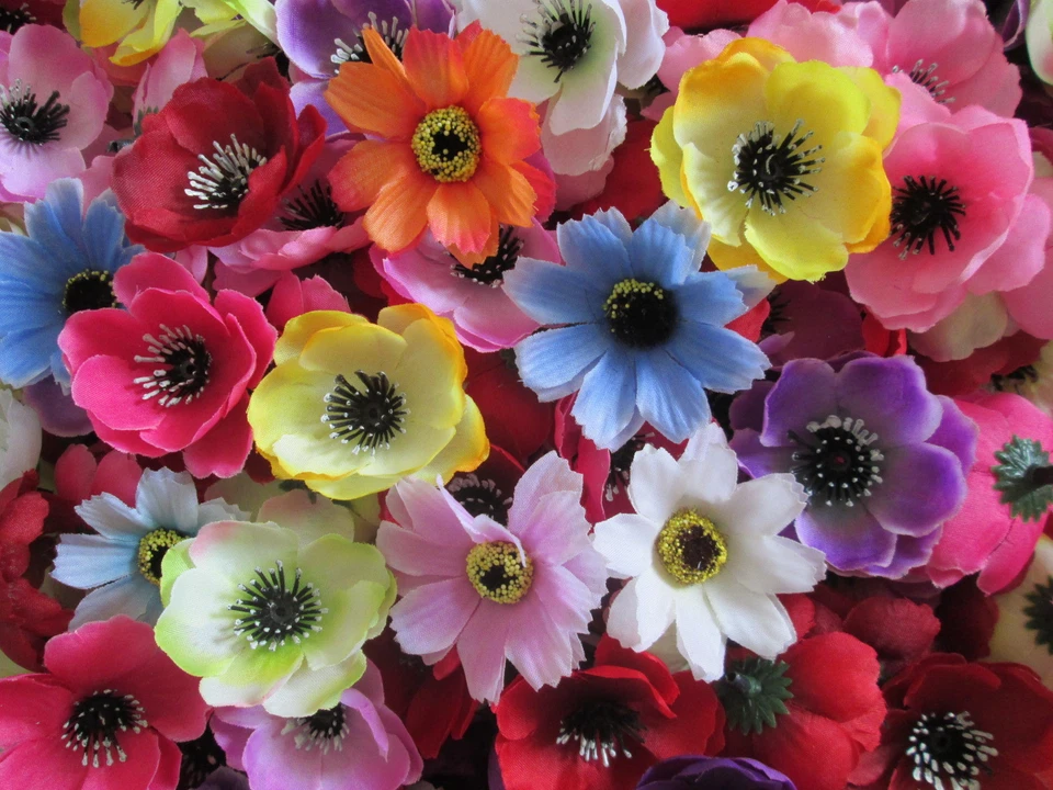 20 BLÜTENKÖPFE 5,50cm *AUSWÄHLEN* Bastelblüten Schmuck Ambiente Wohnkultur Deko