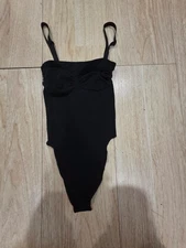 Skims Women's Seamless Sculpt Thong Bodysuit Onyx, with Removable Strap Size: S