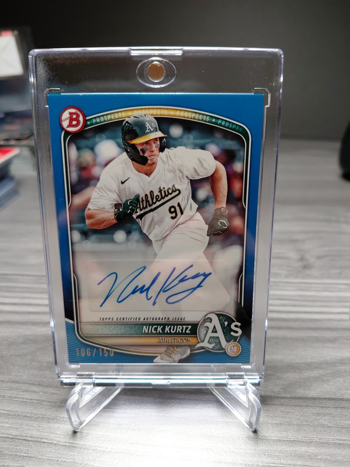 Nick Kurtz 2025 Bowman Baseball True Blue Prospect Auto /150 BPA-NK Athletics RC