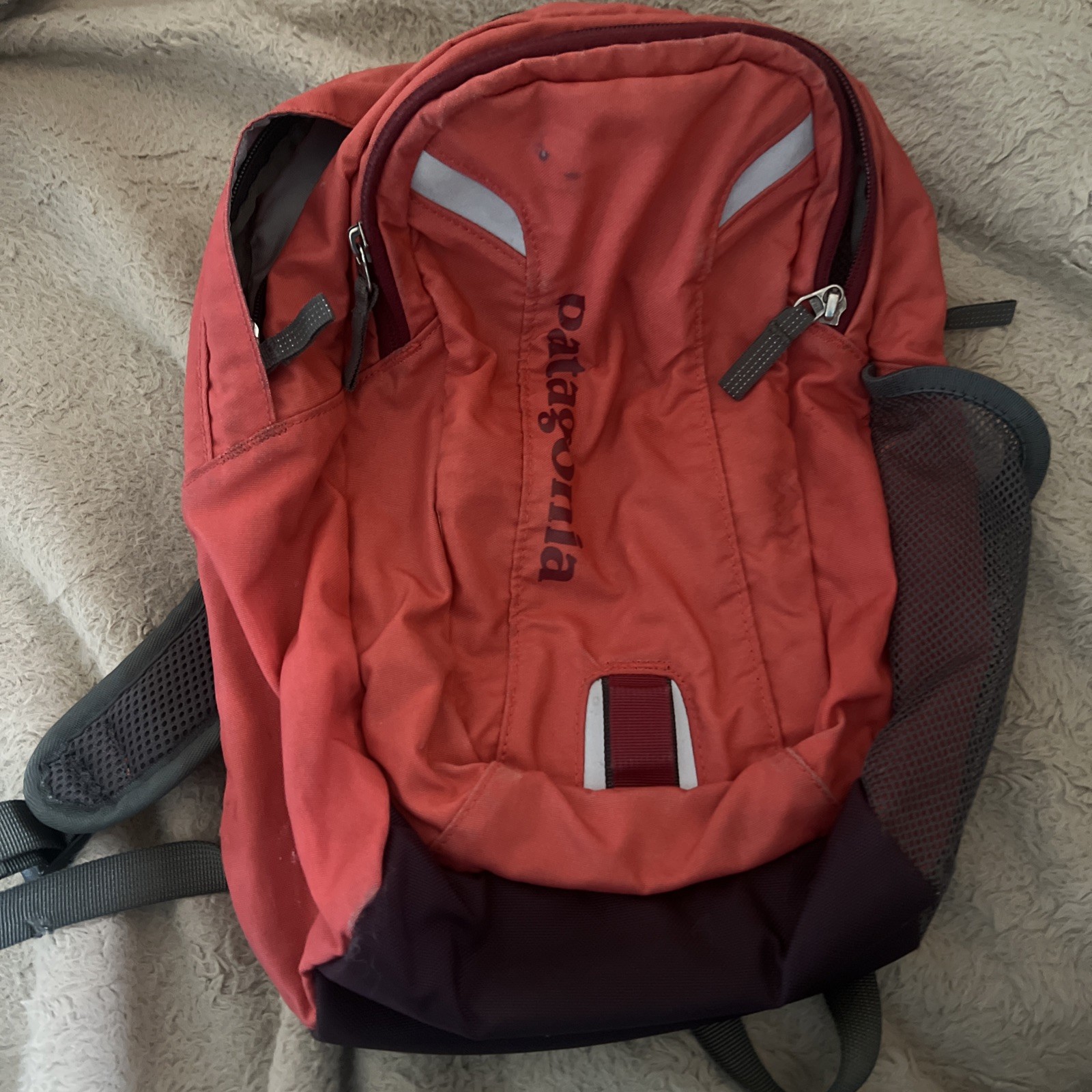 Vtg Patagonia Backpack Small Poco 121 14” x 9” Light Pink Peach Gray