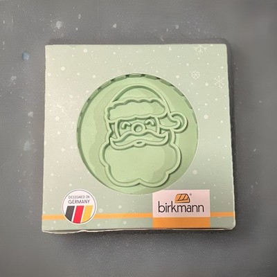 BIRKMANN Germany Wood Handled Cookie Stamp Cookies for Santa NIB