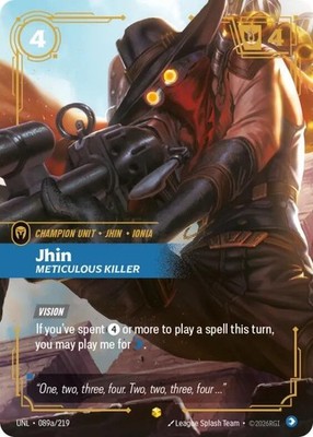 Foil - Jhin - Meticulous Killer (Alternate Art) - 089a/219 / NM / English Riftbo