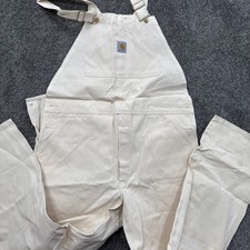 VTG NOS 44x34 Carhartt Painter Bib Canvas Overalls R10 NAT Made In USA Union