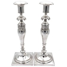 Paar Biedermeier Silber Kerzenleuchter, George Friedrich Fournier, Berlin