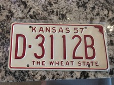 1957 Kansas DEALER License Plate