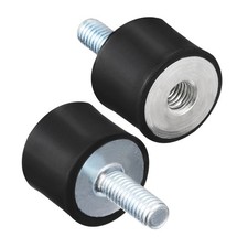 8pcs M6 Male Female Rubber Mounts Vibration Isolators 20mm x 15mm Black