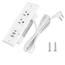 Recessed Power Strip with PD 20W Type-C, Desk Outlets with 2 USB-A  White-20W
