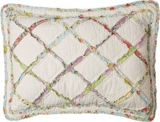 Standard Quilted Sham, Soft Cotton Decorative Pillow Cover with Envelope Cl...