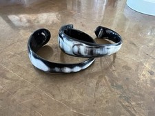 VINTAGE WEST AFRICAN Niger POLISHED COW HORN CUFF BRACELETS