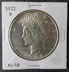 1922 D $1 Peace Silver Dollar
