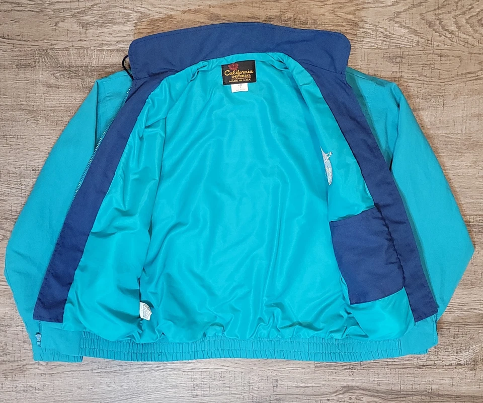 Cortavientos vintage California Imperial hecho en EE. UU. Mighty Southeast cremallera completa S Foto 3 de 4