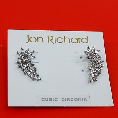 Jon Richard Ladies Cubic Zirconia Earrings For Pierced Ears NWT Shooting Stars