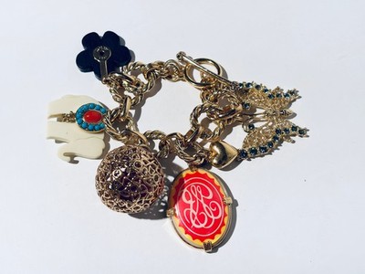 Juicy Couture Black Label Logo Charm Armband Elephant Butterfly