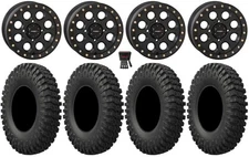 System 3 SB-7 15" Wheels Bk (4+3) 35" MotoCrusher Tires RZR Turbo S / RS1