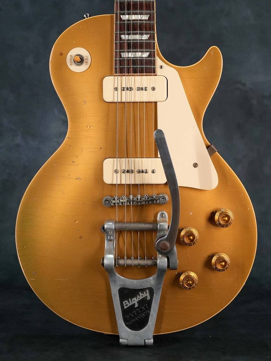 ギター Gibson 1956 Les Paul Gold Top CustomShop Gibson Custom Shop 1956 LES Paul Standard Gold TOP Reissue Bigsby