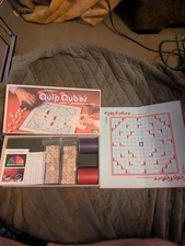 Scrabble Quip Qubes Cross Sentence Board Game Selchow & Righter 1981 Excellent 
