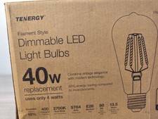 Tenergy Dimmable LED Edison Bulbs 4W Soft White 40 Watt E26-ONE Pack PN 59206