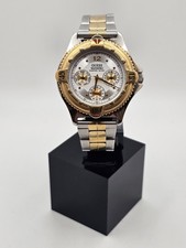 Vintage 1996 Guess Waterpro Twotone  Multifunction Men Analog Daydate 24H Watch