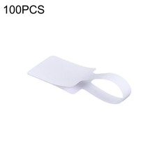 100x White Square Head Adhesive Price Label Tags with Hanging String uu