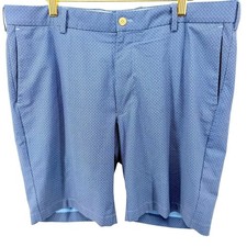 Peter Millar Crown Crafted Shorts Mens 36 Blue Geometric Performance 9 Inch Golf