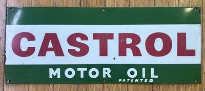Castrol Motor Oil Enamel Bottle Rack Advertisement Sign 77cm x 30.5cm