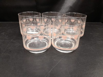 5 Corelle Forever Yours 8 Oz Old Fashioned/Juice Glasses - 3'' tall