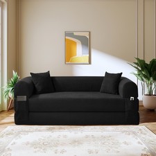 4-in-1 Folding Convertible Sofa Bed,Corduroy Boneless Couch with Pull Out Bed