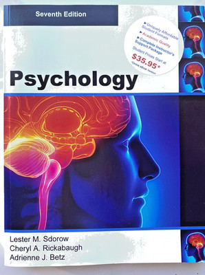 Psychology - Seventh Edition - Paperback - Sdorow Rickabaugh Betz - YOLO