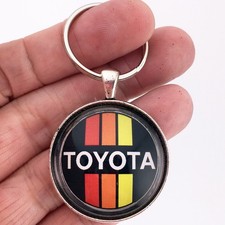 Vintage Toyota Stripe Badge Emblem Logo Celica Corolla 1.2 Diameter Keychain