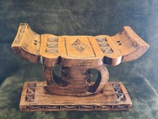 Old Vintage Ashanti African Stool Hand Carved Wooden Stool