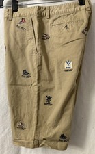 Polo Ralph Lauren Boys Embroidered Flat Front Khaki Chino Shorts Size 18