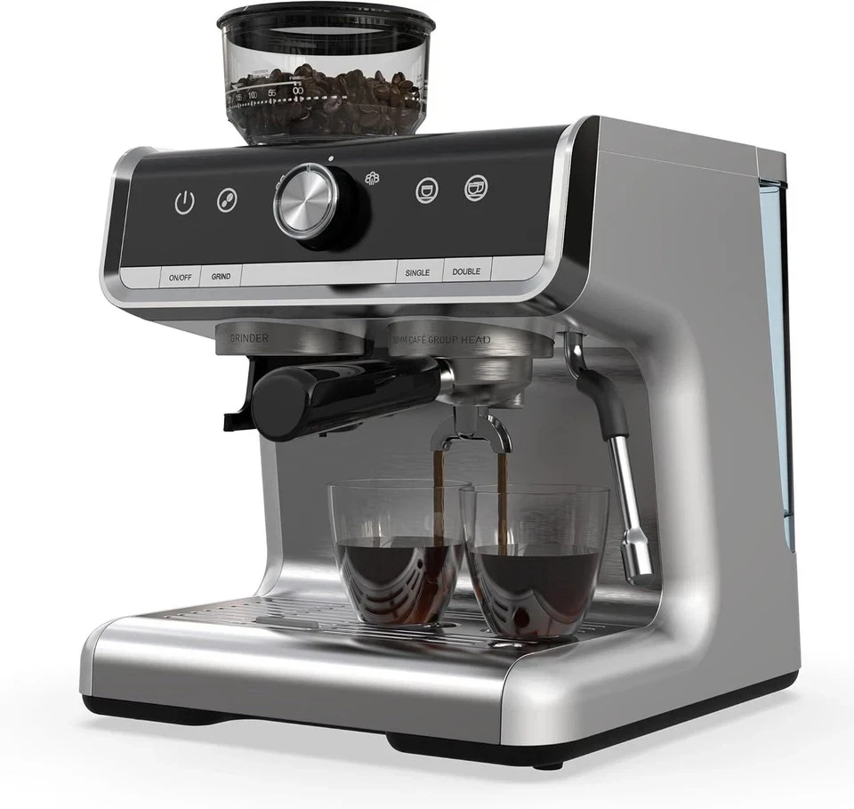Espresso Machine with Grinder 20 Bar Espresso Coffee Maker Latte w/Milk Frother
Opens in a new windo