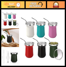 Yerba Mate Cup Set of 6 Stainless Steel Double Wall Insulated with Lid
