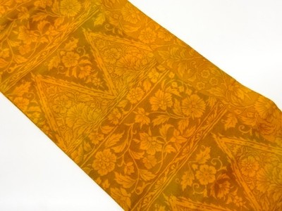 7817775: JAPANESE KIMONO / VARIED HORIZONTAL STRIPES / FLORAL ARABESQUE PATTERN